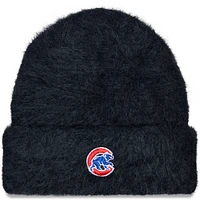 Women's New Era Black Chicago Cubs Fuzzy Cuffed Knit Hat