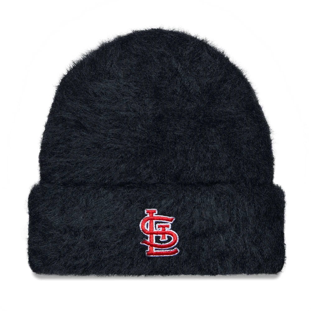 Women's New Era Black St. Louis Cardinals Fuzzy Cuffed Knit Hat