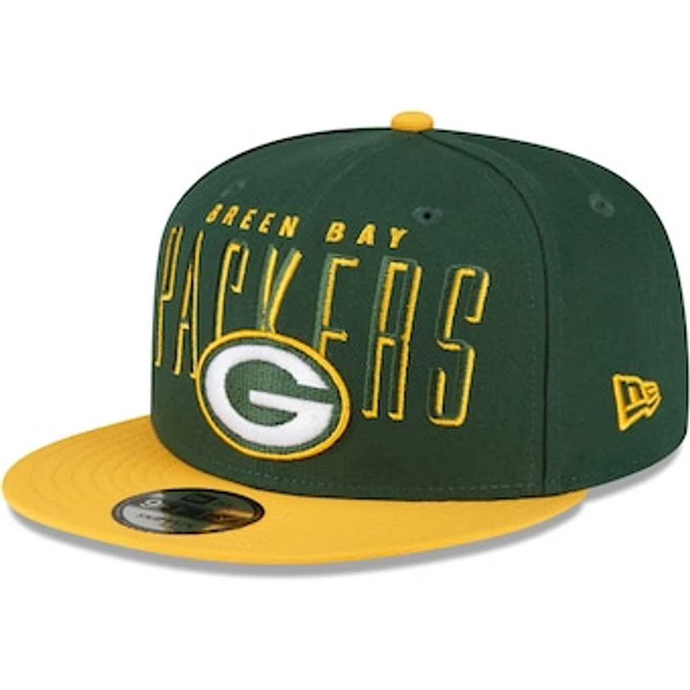 Men's New Era  Green/Gold Green Bay Packers Headline 9FIFTY Snapback Hat