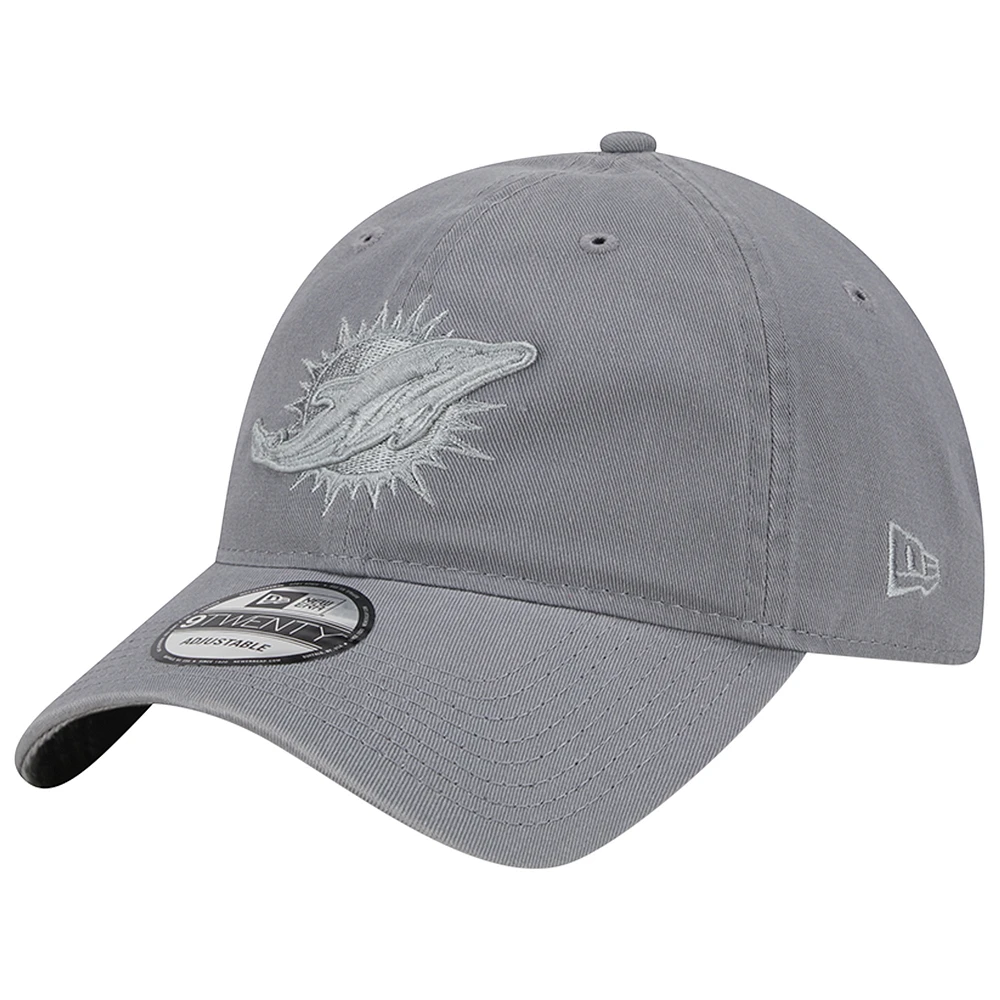 Men's New Era Gray Miami Dolphins Color Pack 9TWENTY Adjustable Hat