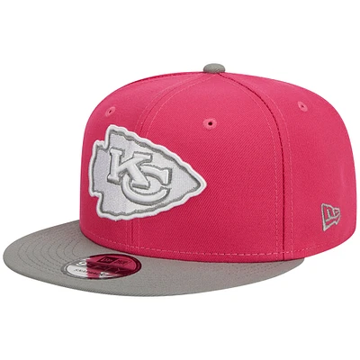 Men's New Era Pink/Gray Kansas City Chiefs 2-Tone Color Pack 9FIFTY Snapback Hat