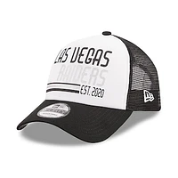 Men's New Era /Black Las Vegas Raiders Stacked A-Frame Trucker 9FORTY Adjustable Hat