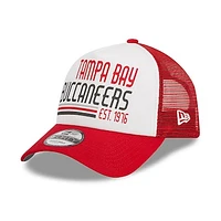 Men's New Era /Red Tampa Bay Buccaneers Stacked A-Frame Trucker 9FORTY Adjustable Hat