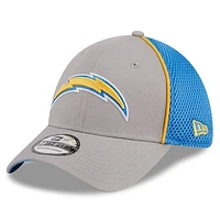 Men's New Era Gray Los Angeles Chargers  Pipe 39THIRTY Flex Hat