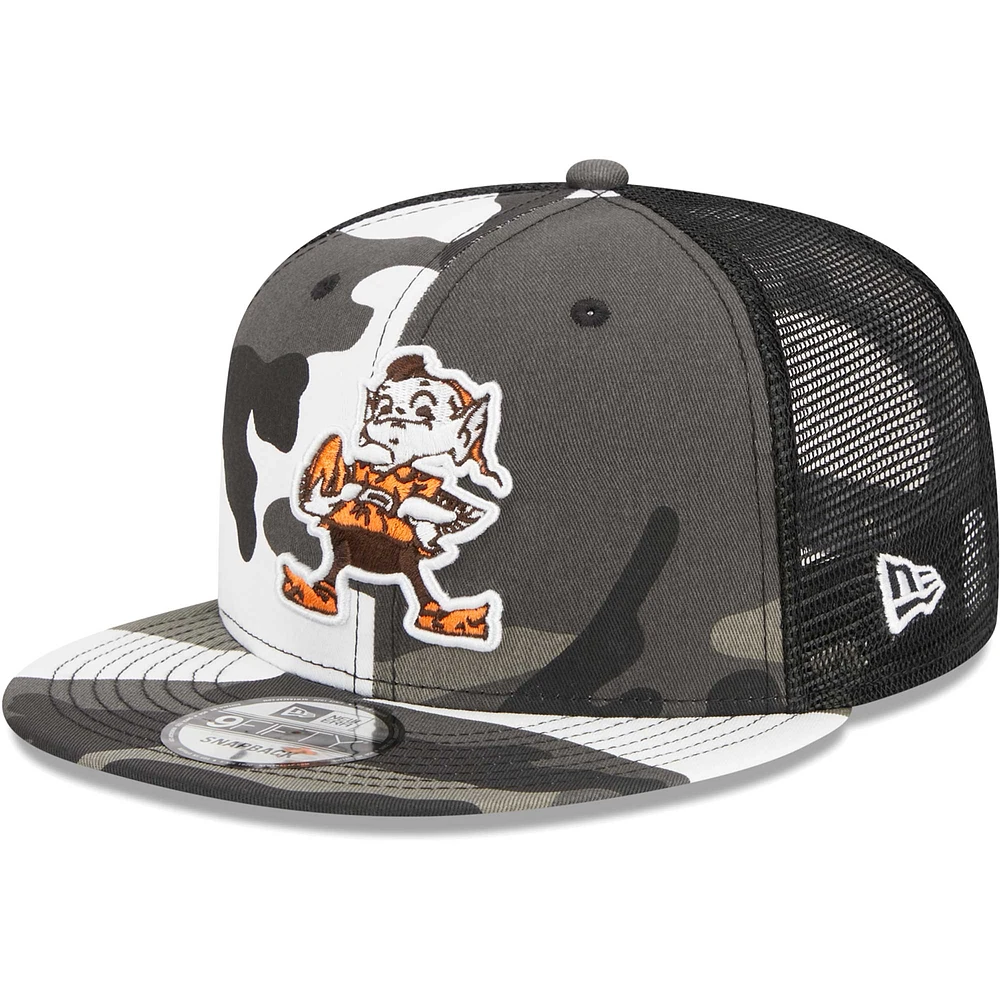 Men's New Era Urban Camo Cleveland Browns 9FIFTY Trucker Snapback Hat