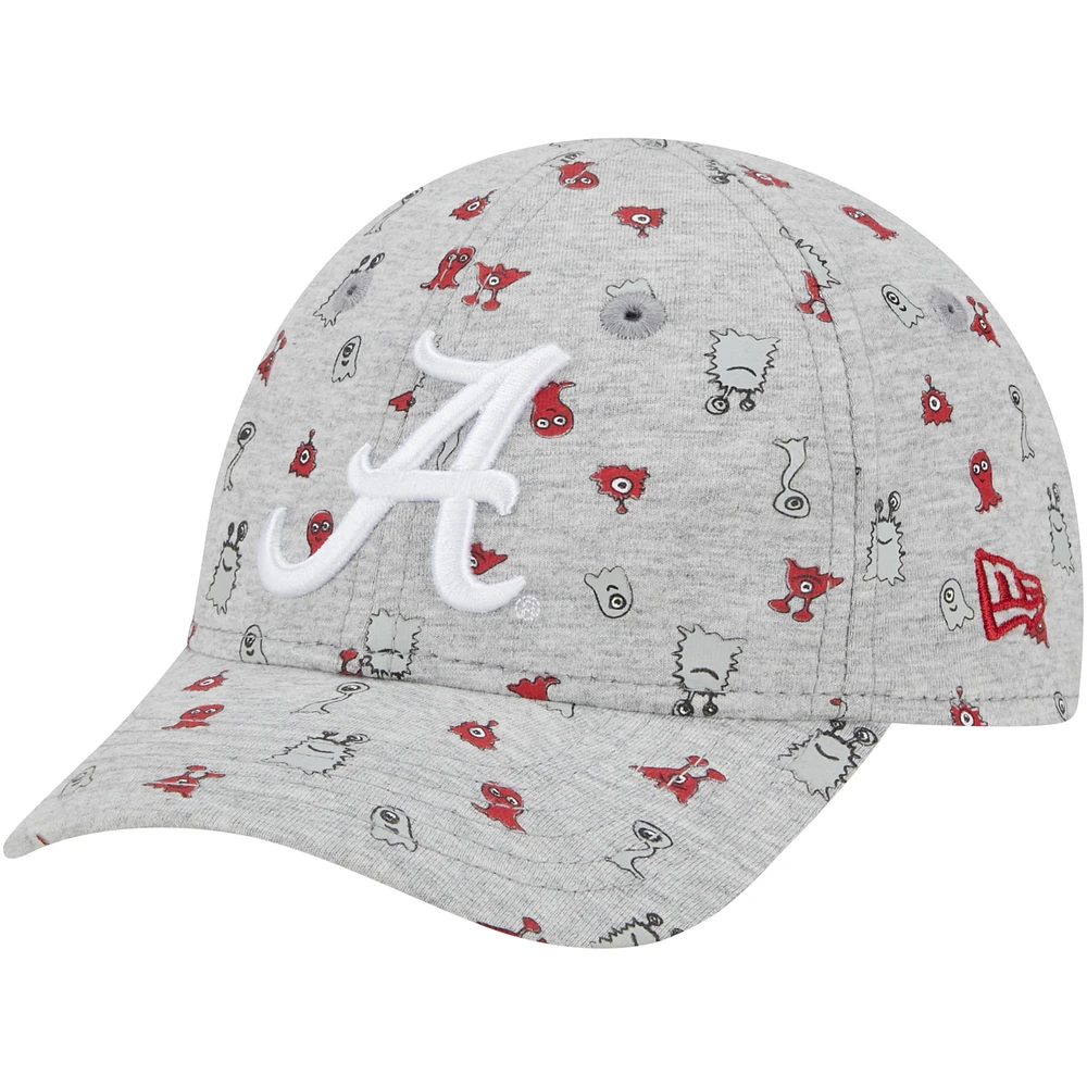 Toddler New Era Heather Gray Alabama Crimson Tide Allover Print Critter 9FORTY Flex Hat