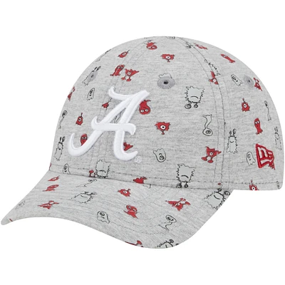 Toddler New Era Heather Gray Alabama Crimson Tide Allover Print Critter 9FORTY Flex Hat