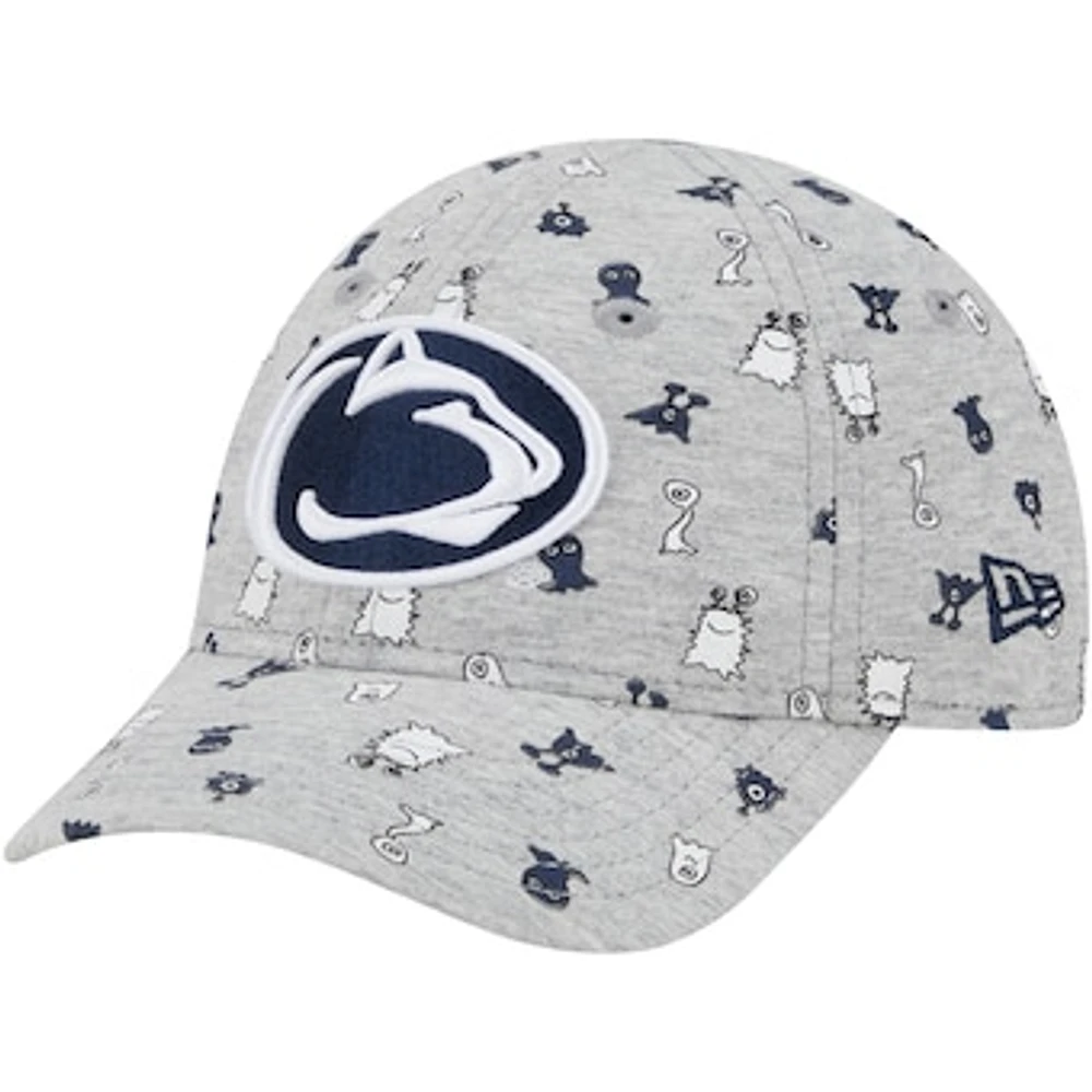 Toddler New Era Heather Gray Penn State Nittany Lions Allover Print Critter 9FORTY Flex Hat