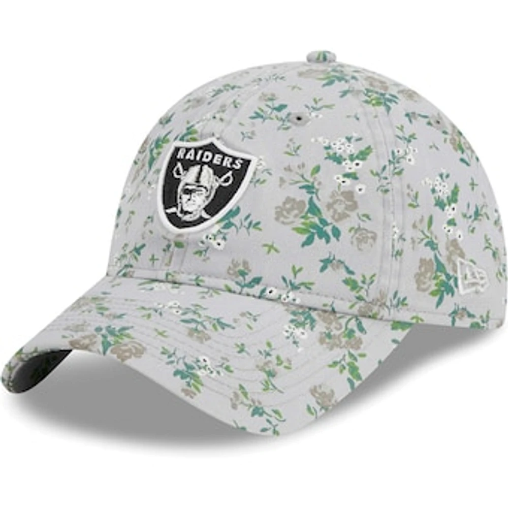 Women's New Era Gray Las Vegas Raiders Bouquet 9TWENTY Adjustable Hat