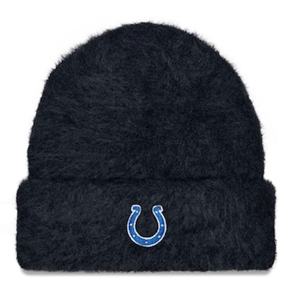 Women's New Era  Black Indianapolis Colts Fuzzy Cuffed Knit Hat