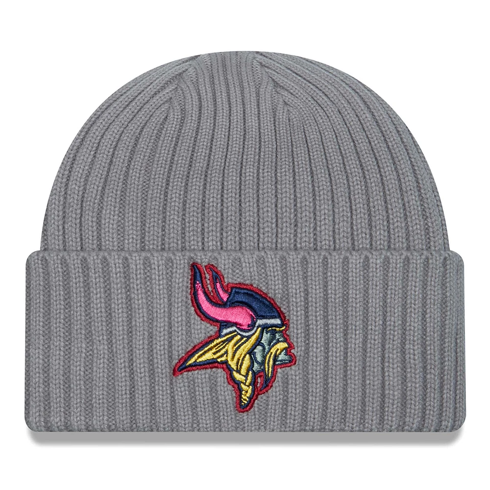 Men's New Era  Gray Minnesota Vikings Color Pack Multi Cuffed Knit Hat