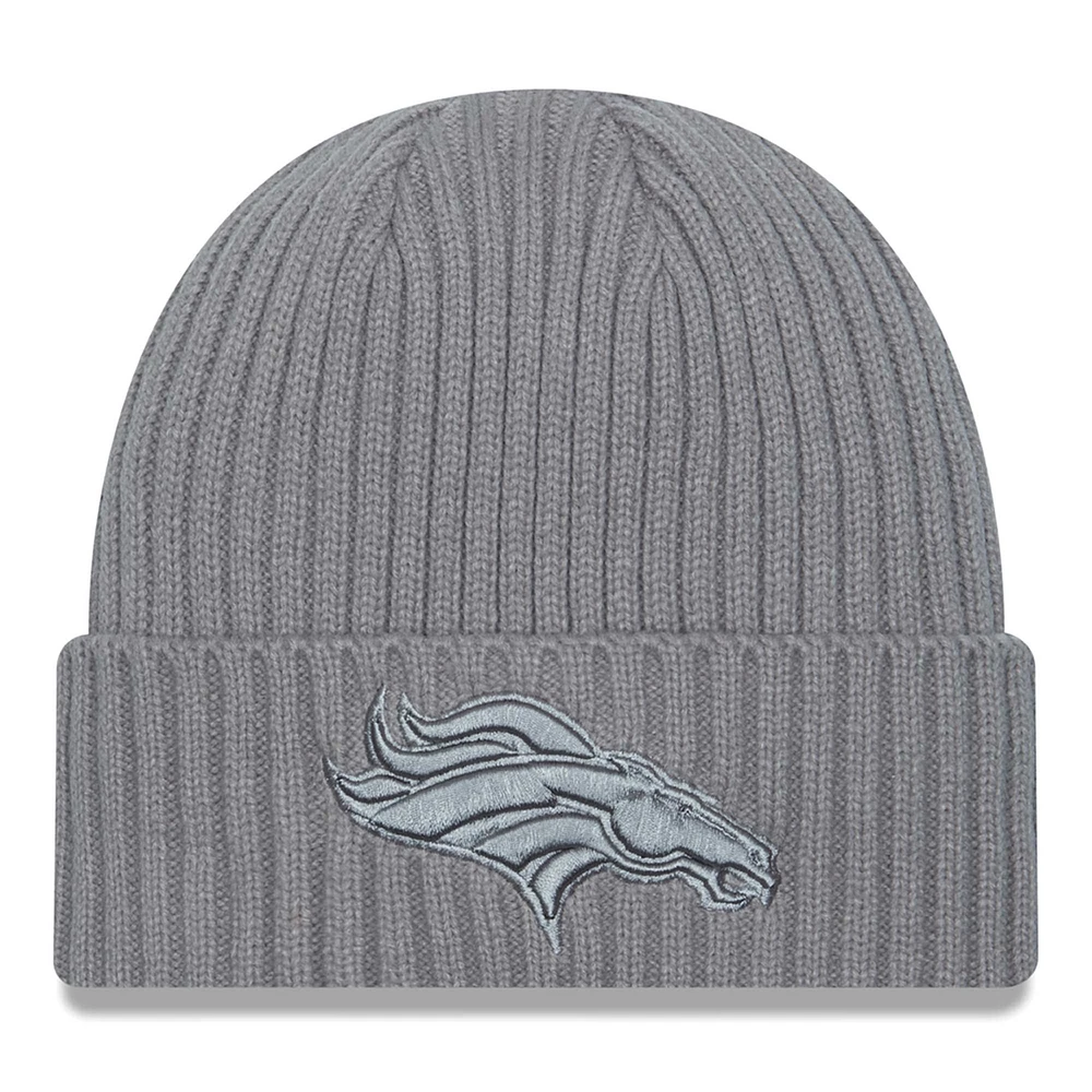 Men's New Era Gray Denver Broncos Color Pack Cuffed Knit Hat