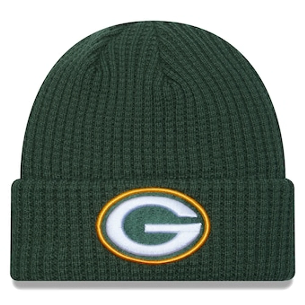 Men's New Era Green Green Bay Packers Prime Cuffed Knit Hat