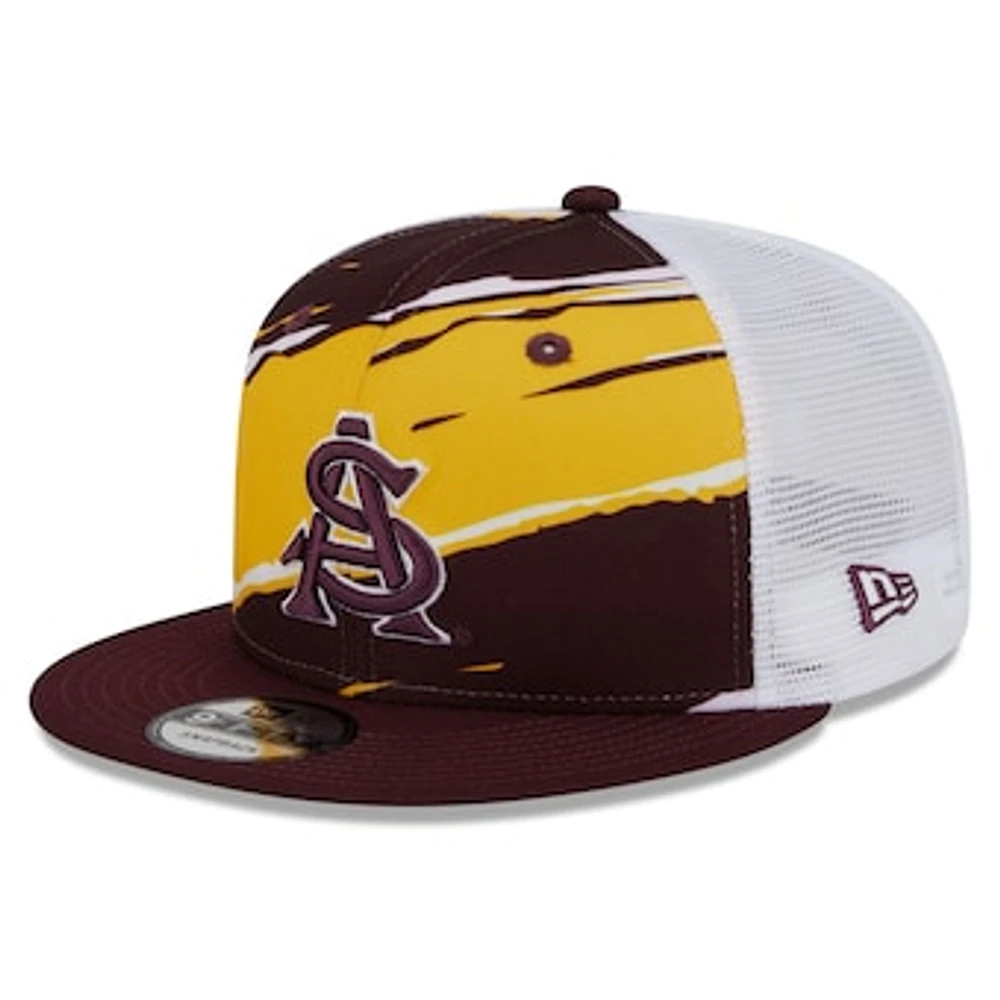 Men's New Era Maroon Arizona State Sun Devils Tear Trucker 9FIFTY Snapback Hat