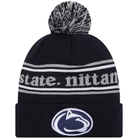 Men's New Era Navy Penn State Nittany Lions Marquee Cuffed Knit Hat with Pom