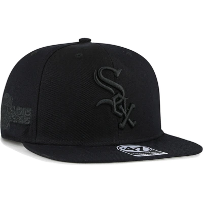 Men's '47 Chicago White Sox Black on Black Sure Shot Captain Snapback Hat