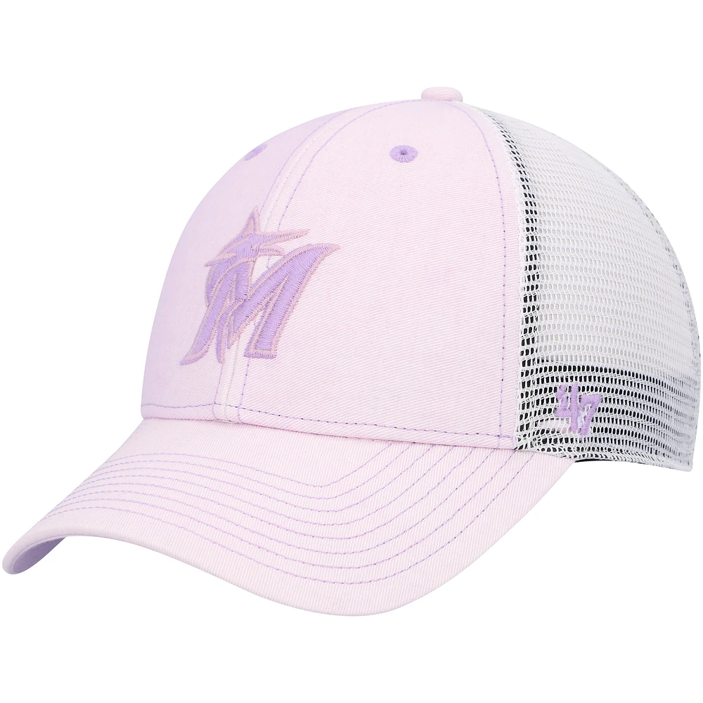 Women's '47 Purple Miami Marlins Haze MVP Trucker Snapback Hat