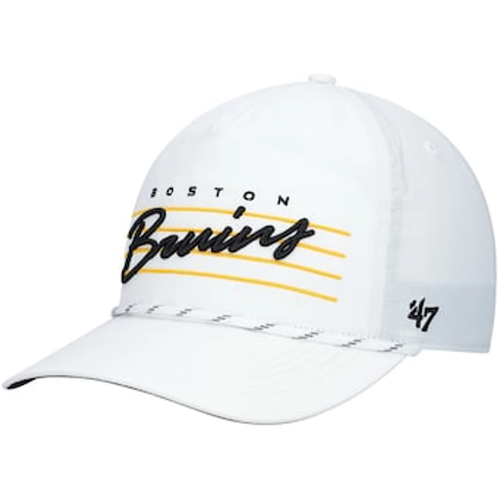 Men's '47 White Boston Bruins Downburst Hitch Snapback Hat