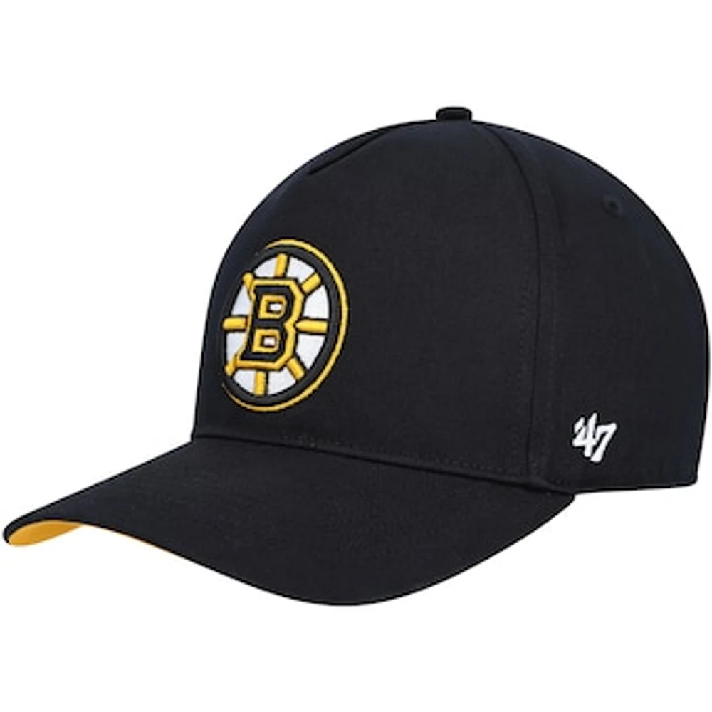 Men's '47 Black Boston Bruins Primary Hitch Snapback Hat