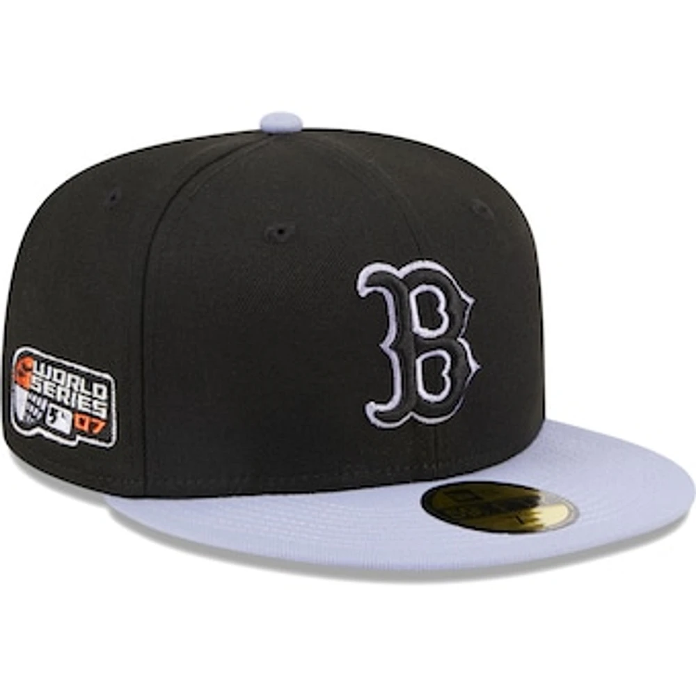 Men's New Era  Black Boston Red Sox Side Patch 59FIFTY Fitted Hat