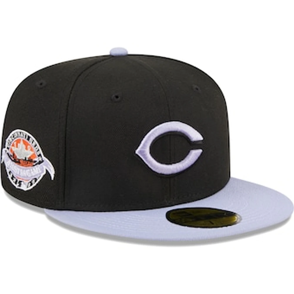 Men's New Era  Black Cincinnati Reds Side Patch 59FIFTY Fitted Hat