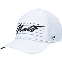 Men's '47  White Brooklyn Nets Downburst Hitch Snapback Hat