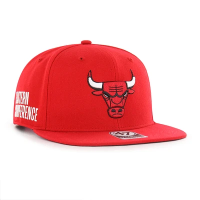 Men's '47  Red Chicago Bulls Sure Shot Captain Snapback Hat