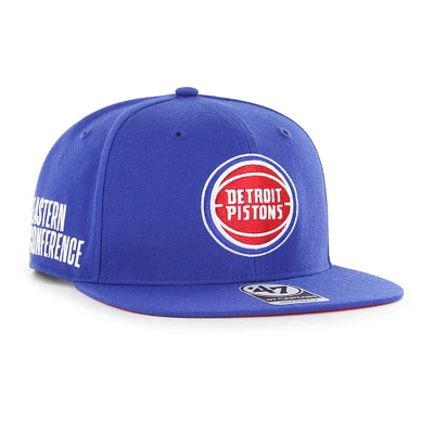 Men's '47  Blue Detroit Pistons Sure Shot Captain Snapback Hat