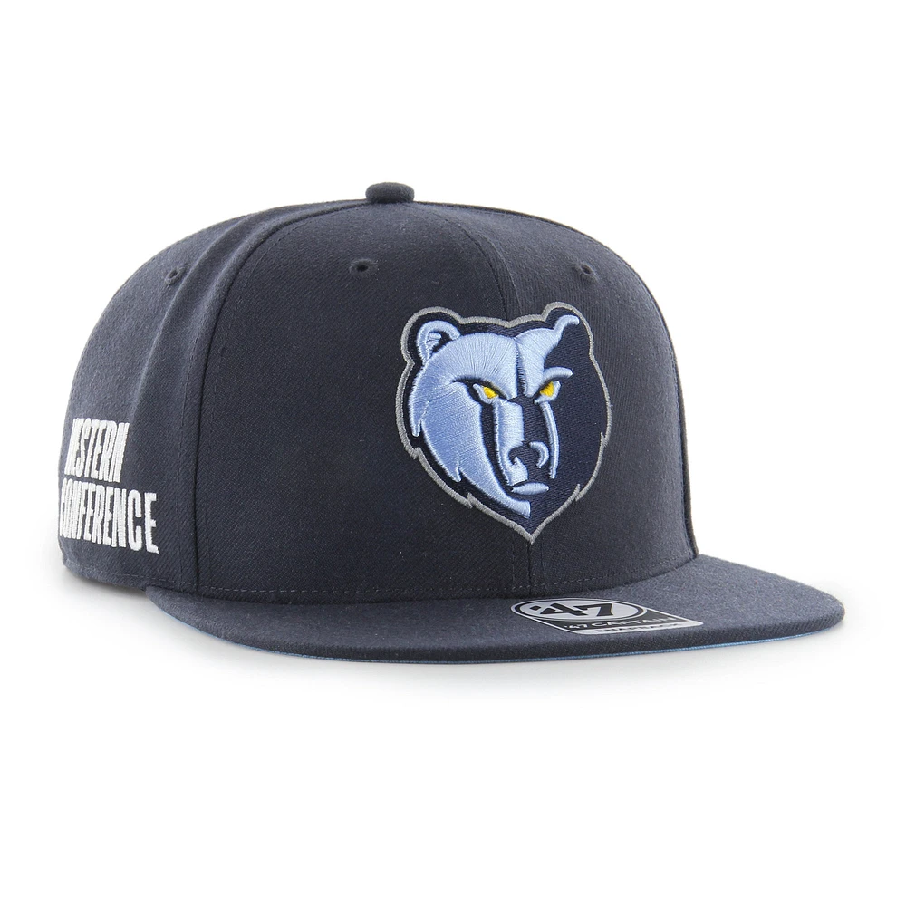 Men's '47  Navy Memphis Grizzlies Sure Shot Captain Snapback Hat