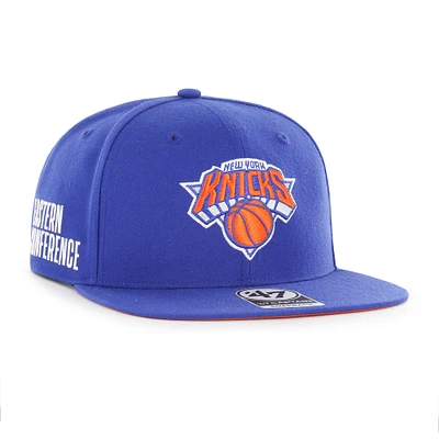 Men's '47  Blue New York Knicks Sure Shot Captain Snapback Hat