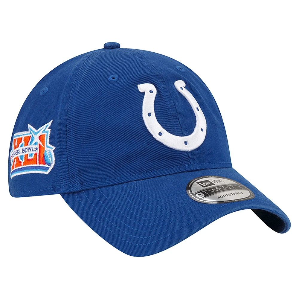 Men's New Era  Royal Indianapolis Colts Distinct 9TWENTY Adjustable Hat