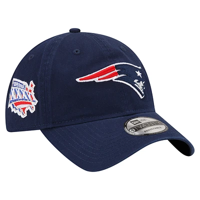 Men's New Era  Navy New England Patriots Distinct 9TWENTY Adjustable Hat