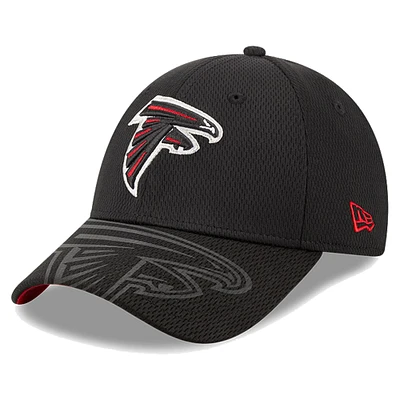 Men's New Era Black Atlanta Falcons Top Visor 9FORTY Adjustable Hat