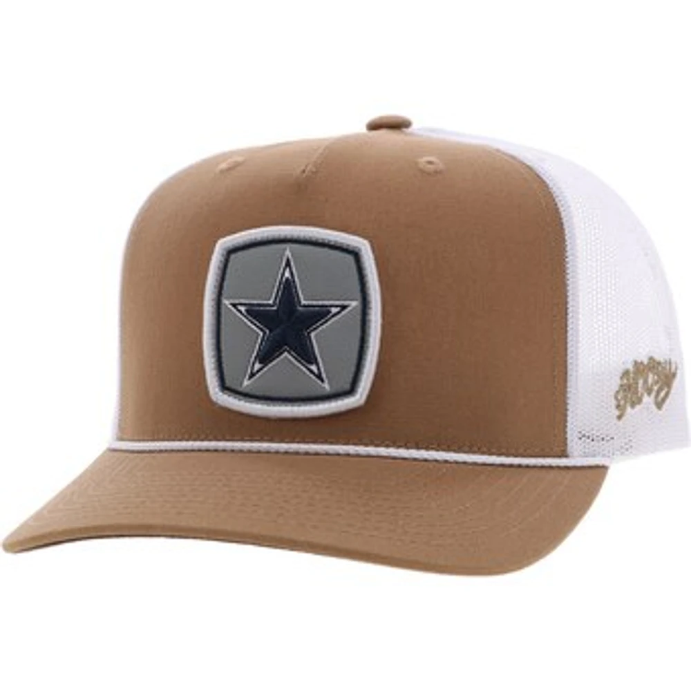 Men's HOOey Tan Dallas Cowboys Patch Trucker Snapback Hat