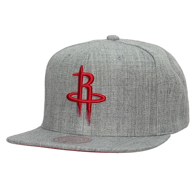 Men's Mitchell & Ness Heather Gray Houston Rockets Hardwood Classics 2.0 Snapback Hat