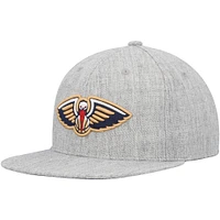 Men's Mitchell & Ness Heather Gray New Orleans Pelicans Hardwood Classics 2.0 Snapback Hat