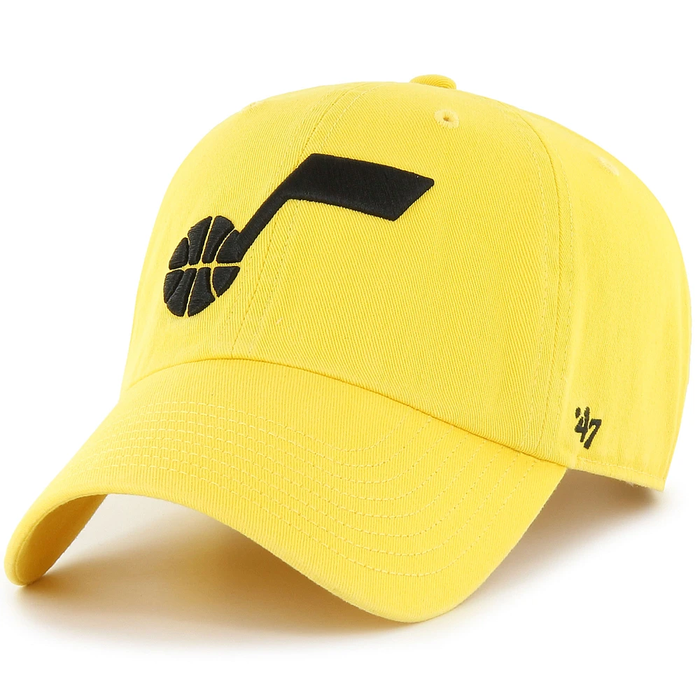 Men's '47 Gold Utah Jazz Alternate Logo Clean Up Adjustable Hat