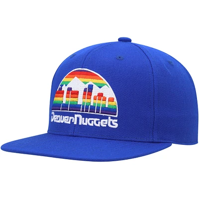 Men's Mitchell & Ness Royal Denver Nuggets Hardwood Classics MVP Team Ground 2.0 Fitted Hat