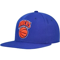 Men's Mitchell & Ness Blue New York Knicks Hardwood Classics MVP Team Ground 2.0 Fitted Hat
