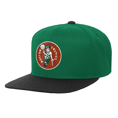 Youth Mitchell & Ness Kelly Green/Black Boston Celtics Two-Tone Snapback Hat