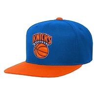 Youth Mitchell & Ness  Blue/Orange New York Knicks Two-Tone Snapback Hat