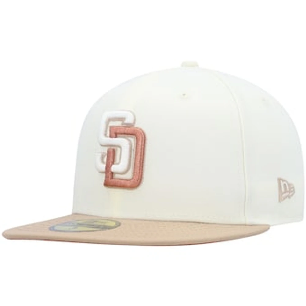 Men's New Era Cream San Diego Padres Chrome Camel Rust Undervisor 59FIFTY Fitted Hat