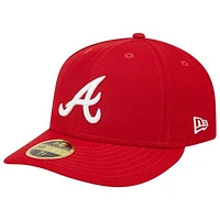 Men's New Era Scarlet Atlanta Braves Low Profile 59FIFTY Fitted Hat