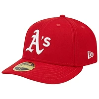 Men's New Era Scarlet Athletics Low Profile 59FIFTY Fitted Hat