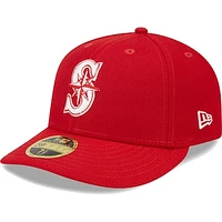 Men's New Era Scarlet Seattle Mariners Low Profile 59FIFTY Fitted Hat