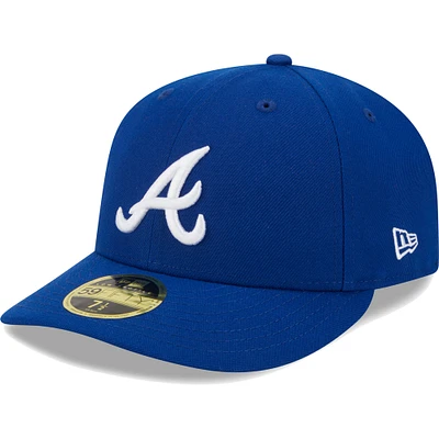 Men's New Era  Royal Atlanta Braves White Logo Low Profile 59FIFTY Fitted Hat