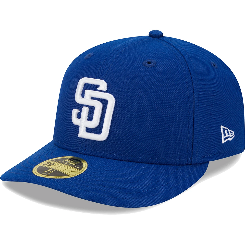 Men's New Era  Royal San Diego Padres White Logo Low Profile 59FIFTY Fitted Hat