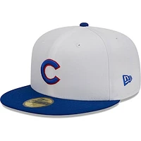 Men's New Era White/Royal Chicago Cubs Optic 59FIFTY Fitted Hat