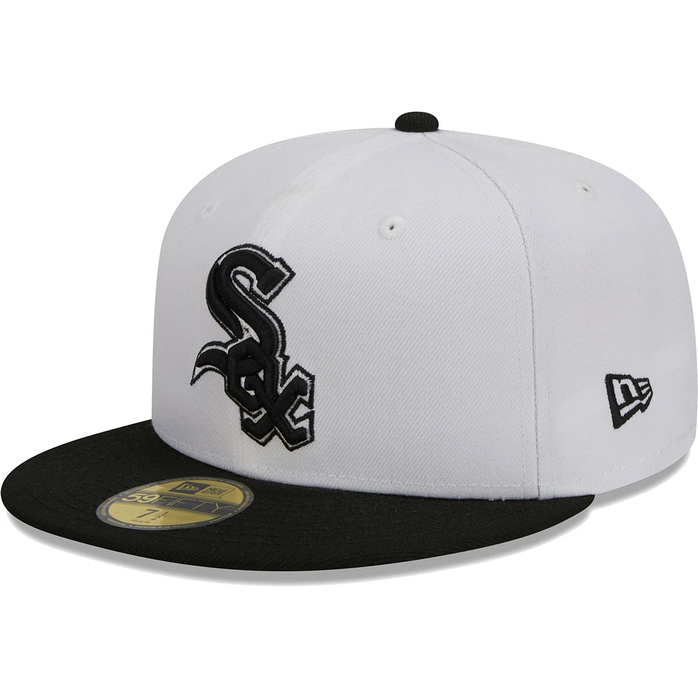 Men's New Era White/Black Chicago White Sox Optic 59FIFTY Fitted Hat