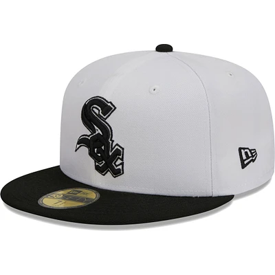 Men's New Era White/Black Chicago White Sox Optic 59FIFTY Fitted Hat